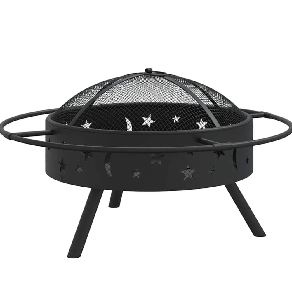 Haarden*vidaXL Vuurplaats met pook XXL 70 cm staal