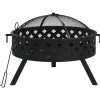 Haarden*vidaXL Vuurplaats met pook XXL 58 cm staal