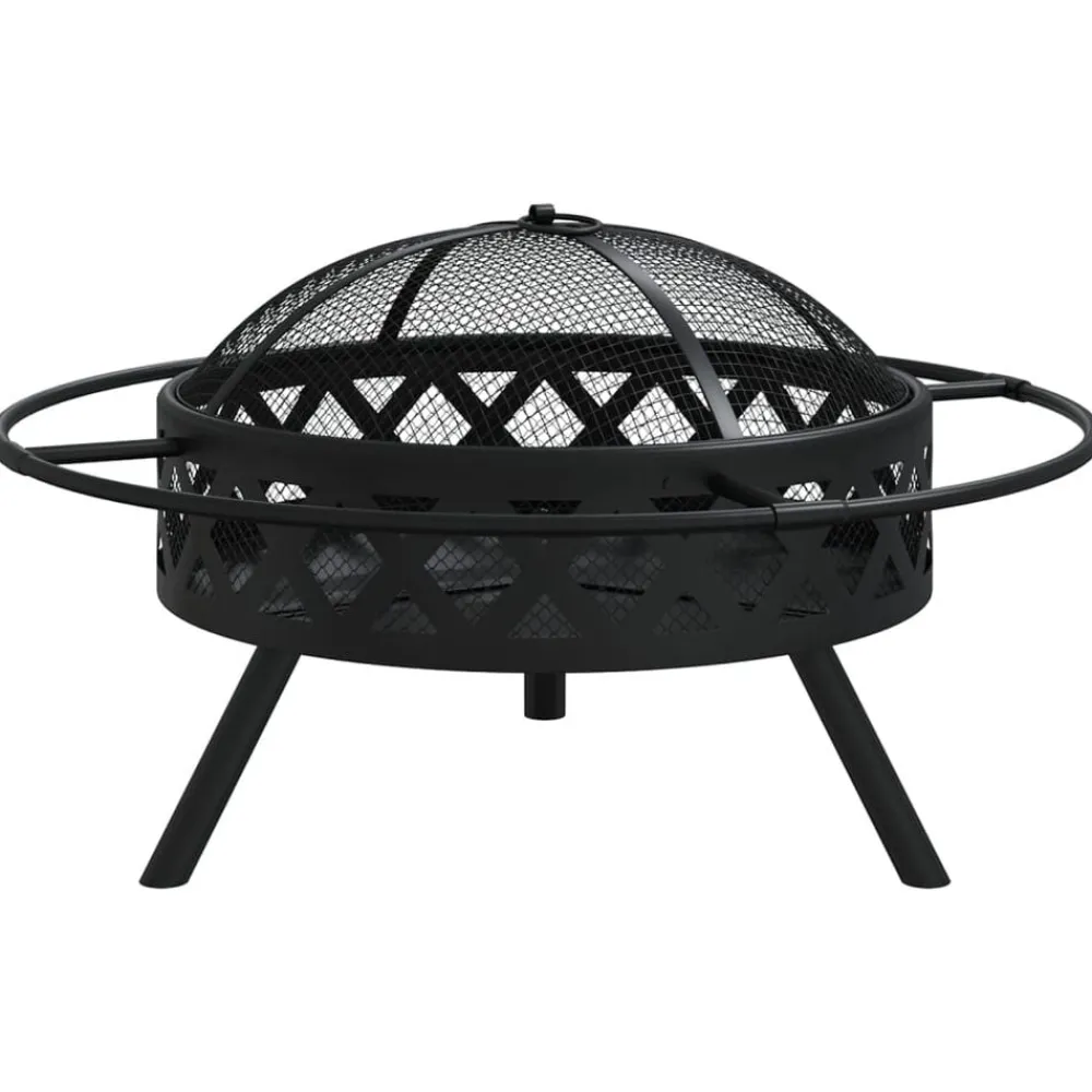 Haarden*vidaXL Vuurplaats met pook XXL 70 cm staal