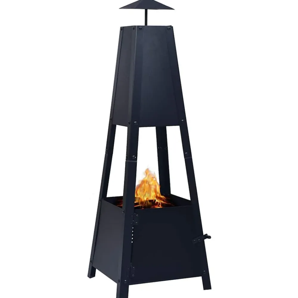 Haarden*vidaXL Vuurplaats 35x35x99 cm staal zwart
