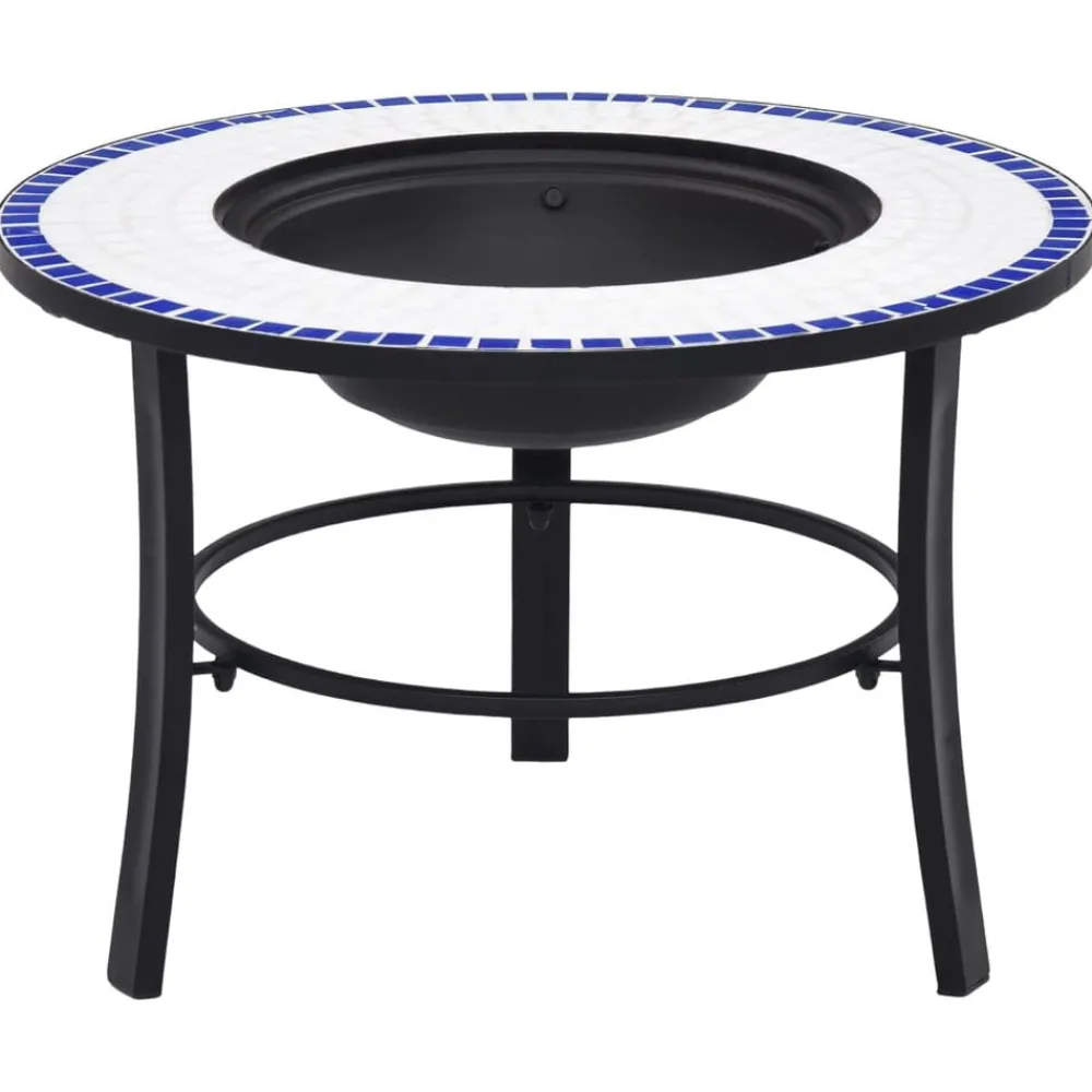 Haarden*vidaXL Vuurschaal mozaïek 68 cm keramiek Blauw en wit