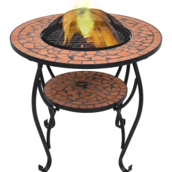Haarden*vidaXL Vuurtafel mozaïek 68 cm keramiek kleurig Terracotta