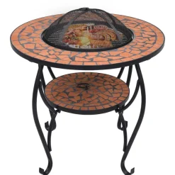 Haarden*vidaXL Vuurtafel mozaïek 68 cm keramiek kleurig Terracotta
