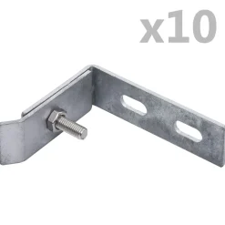 Tuinafscheidingen*vidaXL Wand hoekverbinding 10 sets kleurig Zilver