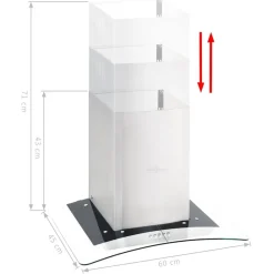 Wandafzuigkap 756 m³/u LED 60 cm roestvrij staal><noscript><img width=