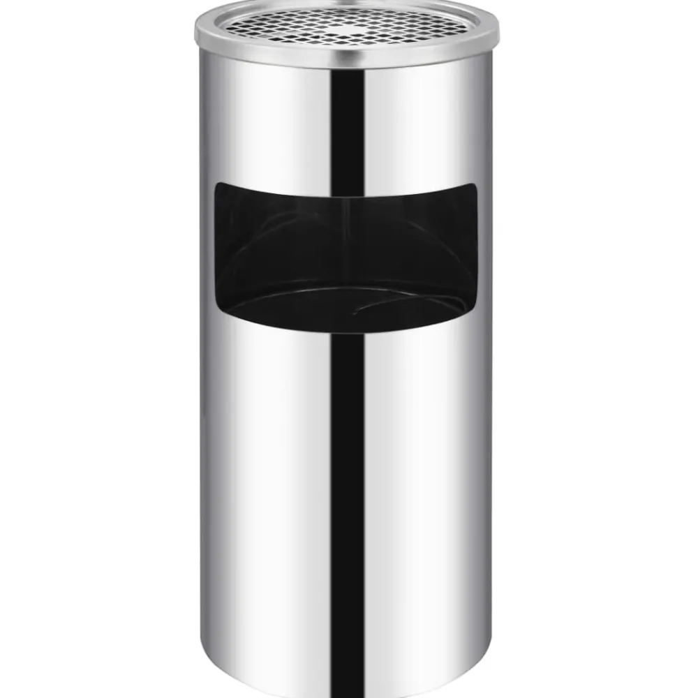 Rookaccessoires*vidaXL Wandasbak/prullenbak roestvrij staal 26 L Zilver