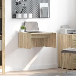 Kantoormeubelen*vidaXL Wandbureau met opslag 60 x 45 x 30 cm Bewerkt hout Sonoma eiken