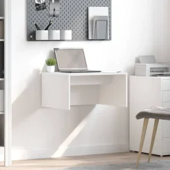 Kantoormeubelen*vidaXL Wandbureau Wandgemonteerd 60 x 45 x 30 cm Bewerkt hout Wit