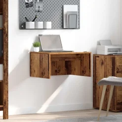 Kantoormeubelen*vidaXL Wandbureau Wandgemonteerd 60 x 45 x 30 cm Bewerkt hout Oud hout