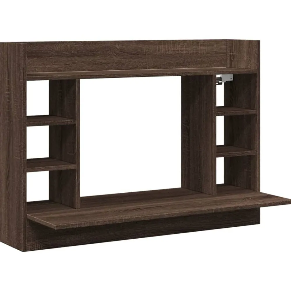 Kantoormeubelen*vidaXL Wandbureau 105x48x75 cm bewerkt hout ig bruin eikenkleur