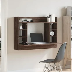 Kantoormeubelen*vidaXL Wandbureau 105x48x75 cm bewerkt hout ig bruin eikenkleur