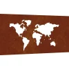Woon- & Tuinaccessoires*vidaXL Wanddecoratie tuin wereldkaartontwerp 105x55 cm cortenstaal