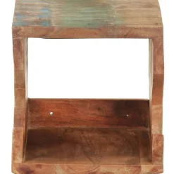 Voertuigonderdelen & -Accessoires*vidaXL Wandfietsenrek 35x25x25 cm massief gerecycled hout