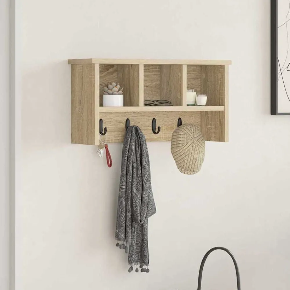 Wandgemonteerde kapstok met plank 50 x 16 x 26 cm>vidaXL Discount