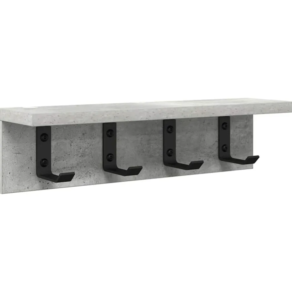 Wandgemonteerde kapstok Beton Grijs 40 x 10,5 x 10,5 cm>vidaXL New