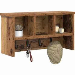 Wandgemonteerde kapstok Oudhout 50 x 16 x 26 cm Bewerkt hout><noscript><img width=