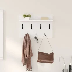 Wandgemonteerde kapstok 60 x 40 x 12 cm Bewerkt hout>vidaXL New