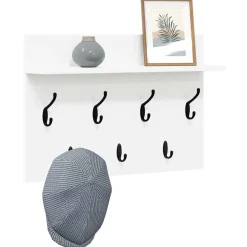 Wandgemonteerde kapstok 60 x 40 x 12 cm Bewerkt hout><noscript><img width=