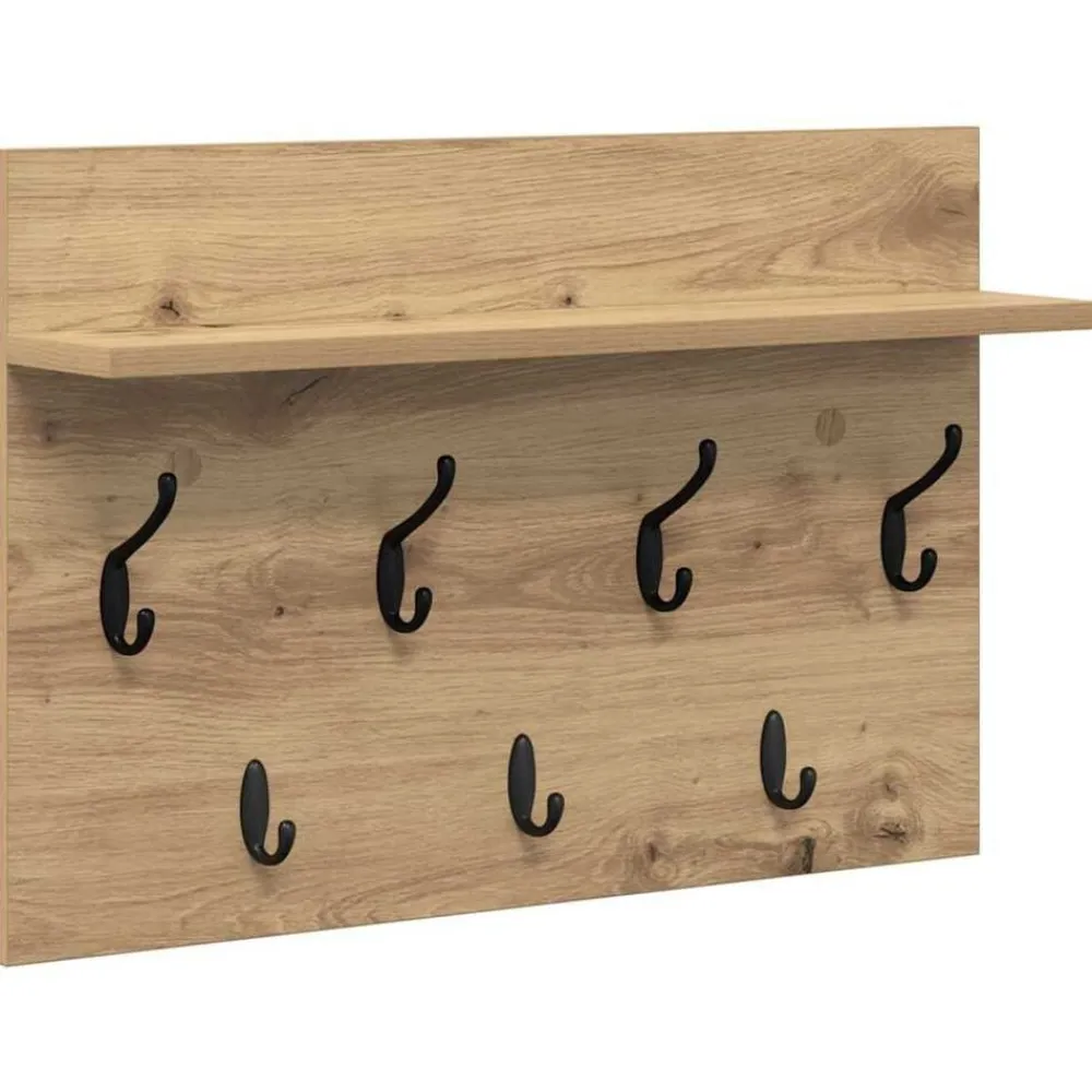 Wandgemonteerde kapstok met plank Artisan Eiken 60 x 40 x 12 cm>vidaXL Hot