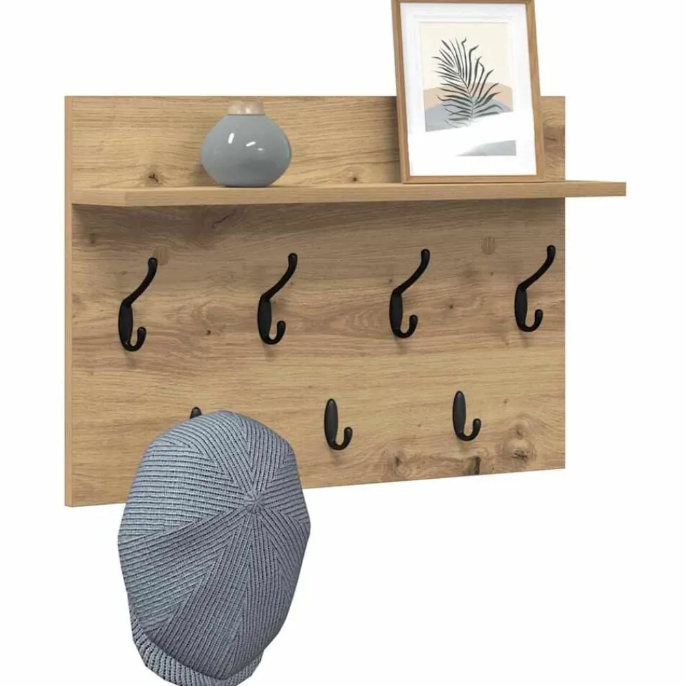 Wandgemonteerde kapstok met plank Artisan Eiken 60 x 40 x 12 cm>vidaXL Hot