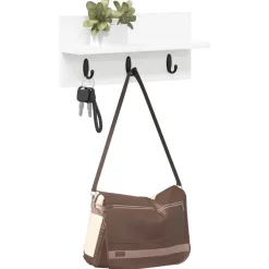 Boekenkasten & Wandplanken*vidaXL Wandgemonteerde kapstok 40 x 10,5 x 18 cm Bewerkt hout Wit