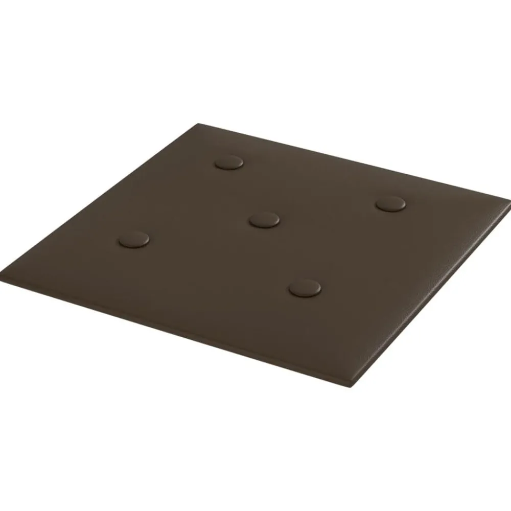 Bouwmaterialen*vidaXL Wandhoofdbord 12 pcs 30 x 30 cm Nep Leer Bruin