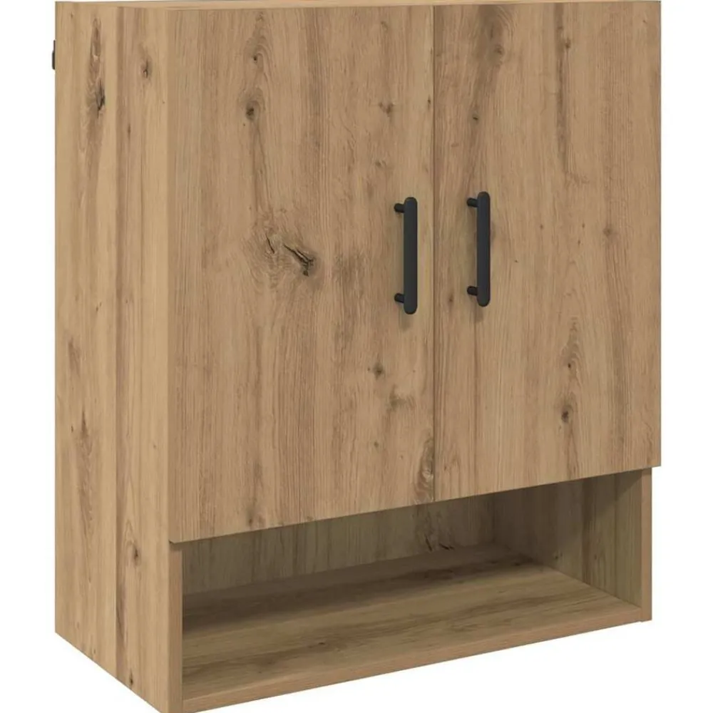 Kasten & Opbergmeubelen*vidaXL Wandkast Artisan Eiken 60 x 31 x 70 cm Bewerkt hout artisanaal eikenkleurig