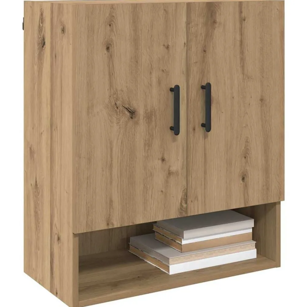 Kasten & Opbergmeubelen*vidaXL Wandkast Artisan Eiken 60 x 31 x 70 cm Bewerkt hout artisanaal eikenkleurig