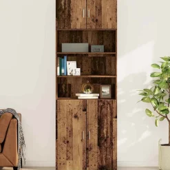 Kasten & Opbergmeubelen*vidaXL Wandkast Wandgemonteerd 80 x 42.5 x 40 cm Bewerkt hout Oud hout