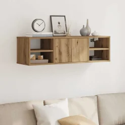 Boekenkasten & Wandplanken*vidaXL Wandkast 101x30x29 cm bewerkt hout artisanaal eikenkleurig
