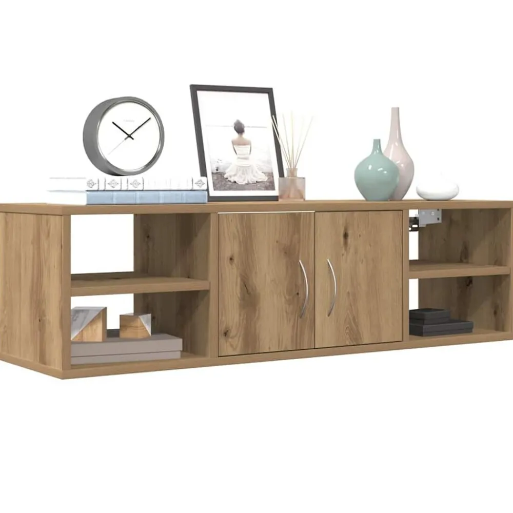 Boekenkasten & Wandplanken*vidaXL Wandkast 101x30x29 cm bewerkt hout artisanaal eikenkleurig