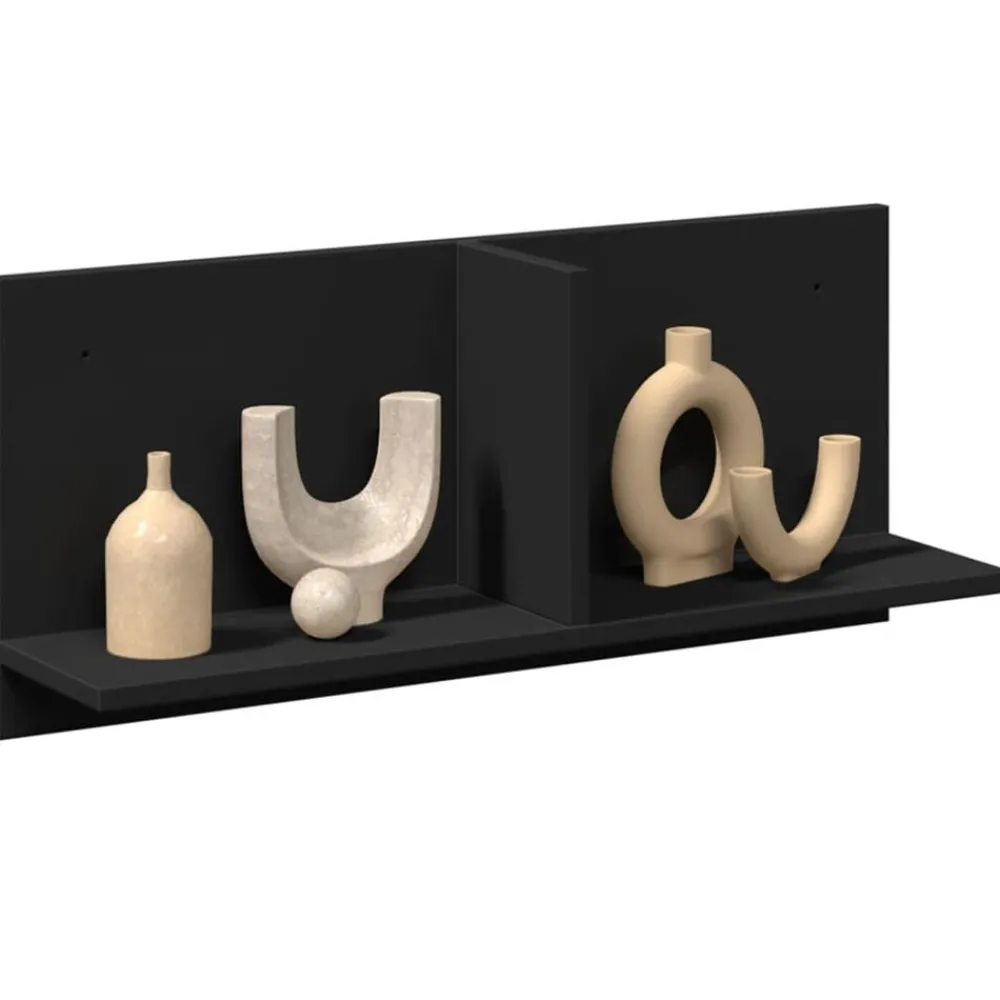 Boekenkasten & Wandplanken*vidaXL Wandkast 70x16,5x30 cm bewerkt hout Zwart