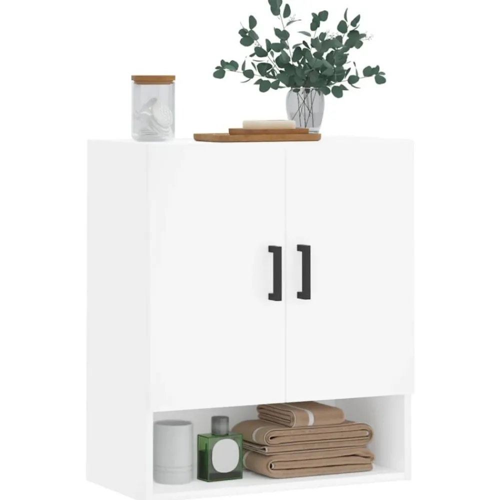 Kasten & Opbergmeubelen*vidaXL Wandkast 60x31x70 cm bewerkt hout Wit