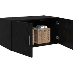 Kasten & Opbergmeubelen*vidaXL Wandkast 80 x 42.5 x 40 cm Bewerkt hout Zwart eiken