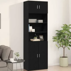 Kasten & Opbergmeubelen*vidaXL Wandkast 70 x 42.5 x 40 cm Bewerkt hout Zwart eiken