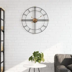 Woon- & Tuinaccessoires*vidaXL Wandklok Ø60 cm ijzer zwart