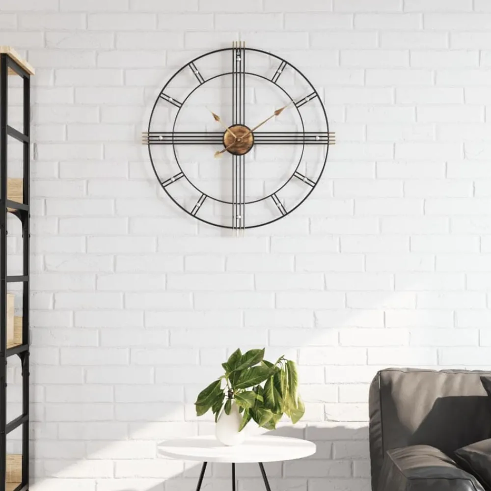 Woon- & Tuinaccessoires*vidaXL Wandklok Ø60 cm ijzer zwart