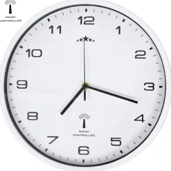 Woon- & Tuinaccessoires*vidaXL Wandklok met quartz uurwerk radiogestuurd 31 cm Wit