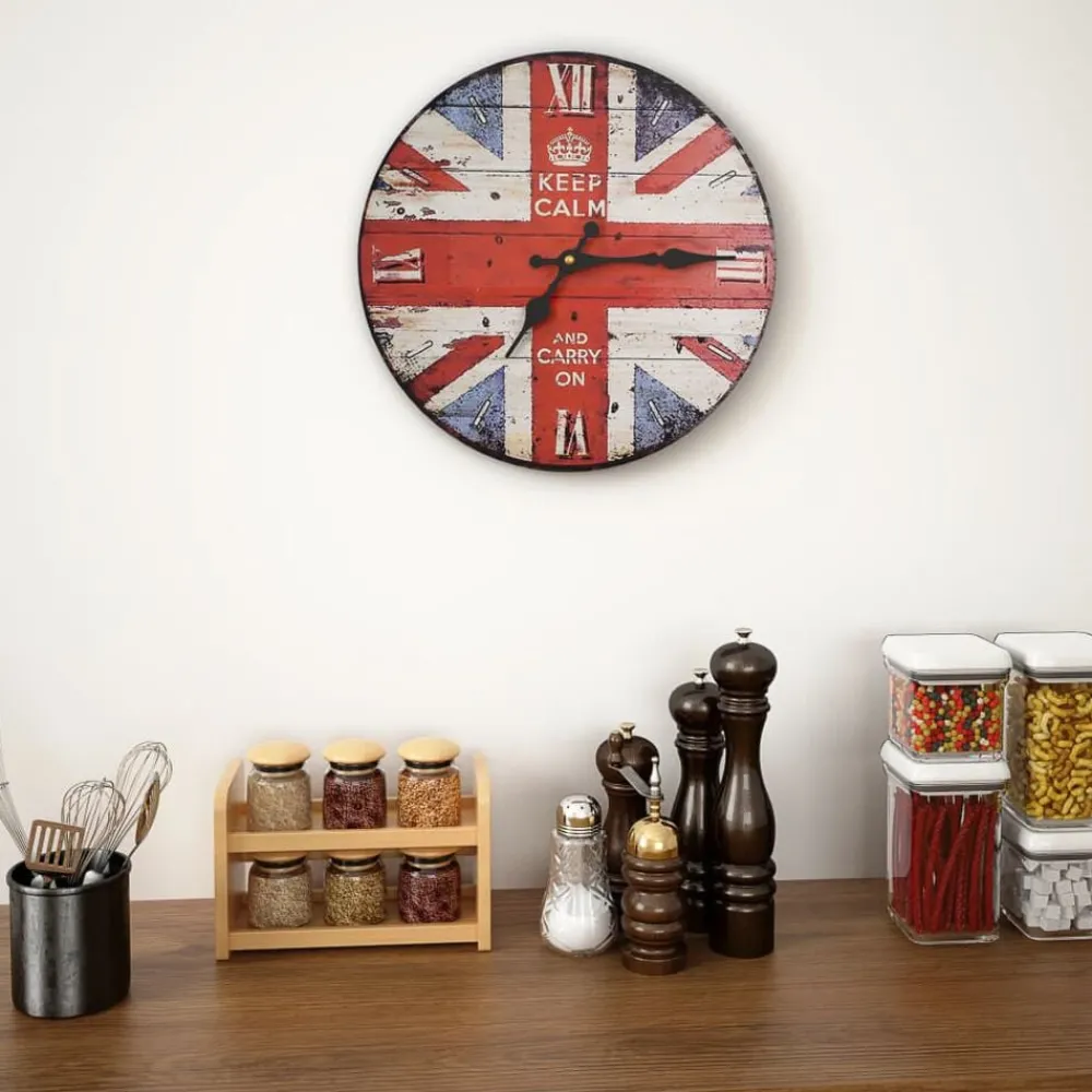 Wandklok vintage stijl 30 cm UK>vidaXL
