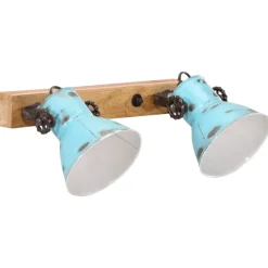 Verlichting*vidaXL Wandlamp 25 W E27 45x25 cm verweerd Blauw