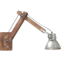 Verlichting*vidaXL Wandlamp industrieel rond E27 zilverkleurig