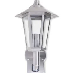 Verlichting*vidaXL Wandlantaarn met bewegingsdetector voor buiten roestvrij staal