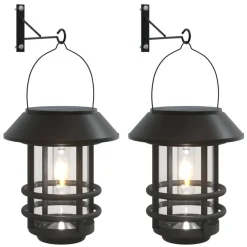 Verlichting*vidaXL Wandlantaarns voor buiten 2 st solar Wit