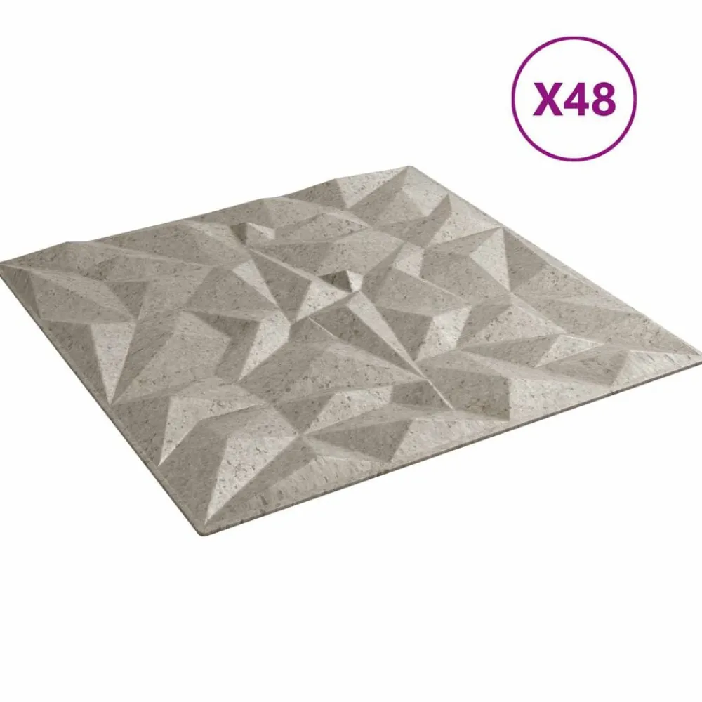 Bouwmaterialen*vidaXL Wandpanelen 48 pcs 50 x 50 cm XPS Schuim Amethist beton