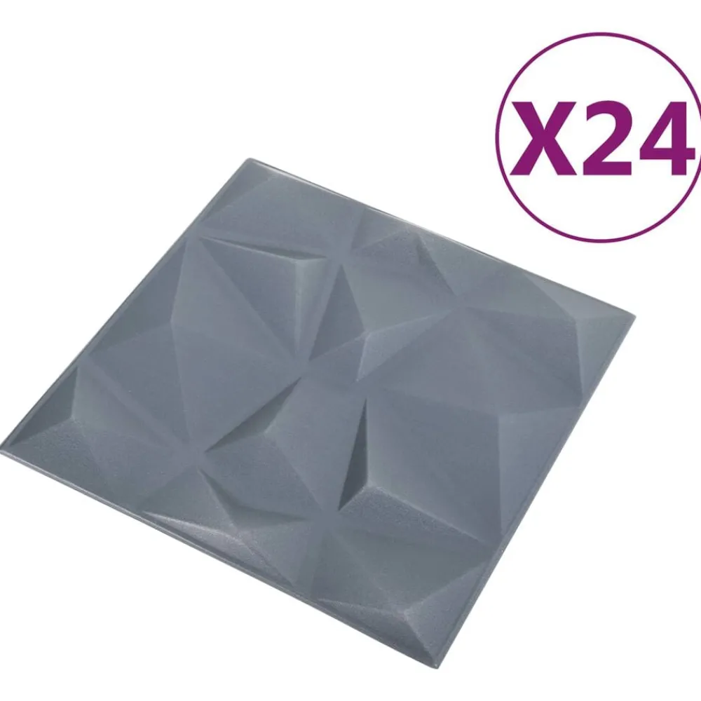 Wandpanelen 24 pcs Diamant Grijs 50 x 50 cm XPS Schuim>vidaXL Clearance