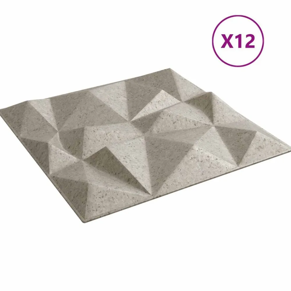 Bouwmaterialen*vidaXL Wandpanelen 12 pcs 50 x 50 cm XPS Schuim Diamant beton