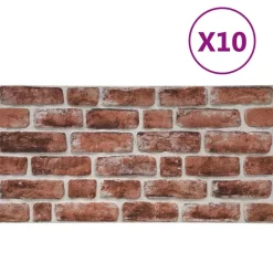 Bouwmaterialen*vidaXL Wandpanelen 10 pcs 100 x 50 cm EPS-schuim Donkerbruin en wit