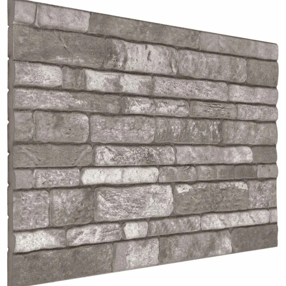 Bouwmaterialen*vidaXL Wandpanelen 10 pcs 100 x 50 cm EPS-schuim Donkergrijs