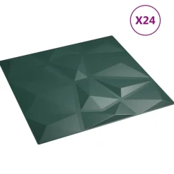Bouwmaterialen*vidaXL Wandpanelen 24 pcs 50 x 50 cm XPS Schuim Groen