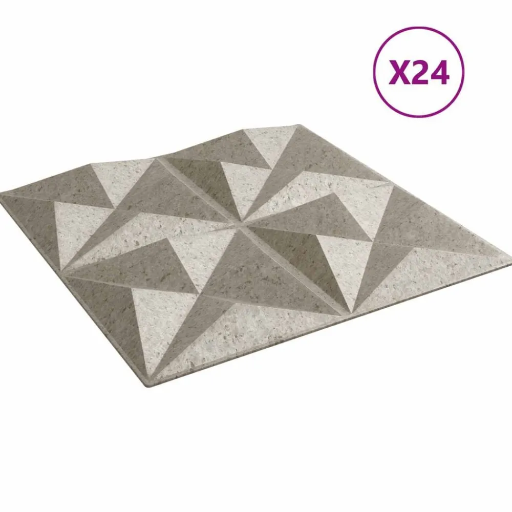 Bouwmaterialen*vidaXL Wandpanelen 24 pcs 50 x 50 cm XPS Schuim Origami beton